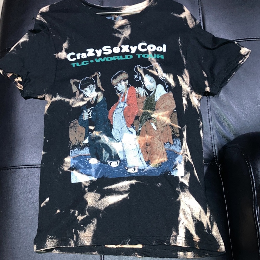 TLC CRAZY SEXY COOL 90s CUSTOM 1 of 1 ACID WASH TYE DYE T-SHIRT - SIZE SMALL